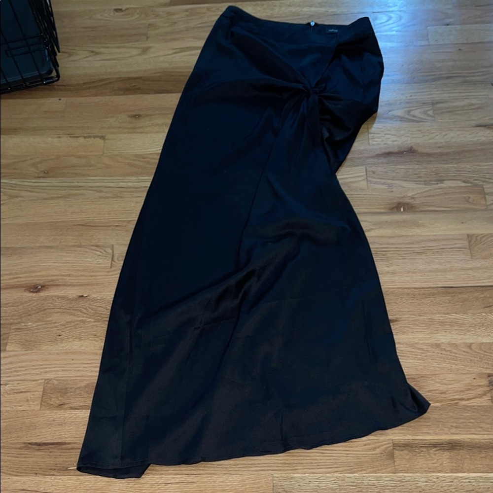 Naked Wardrobe Black Ruched Wrap Maxi Skirt